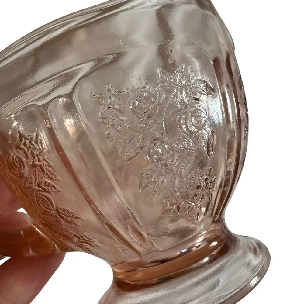Depression Glass Creamer Sharon Cabbage Rose‎ Pink Vintage 1930s